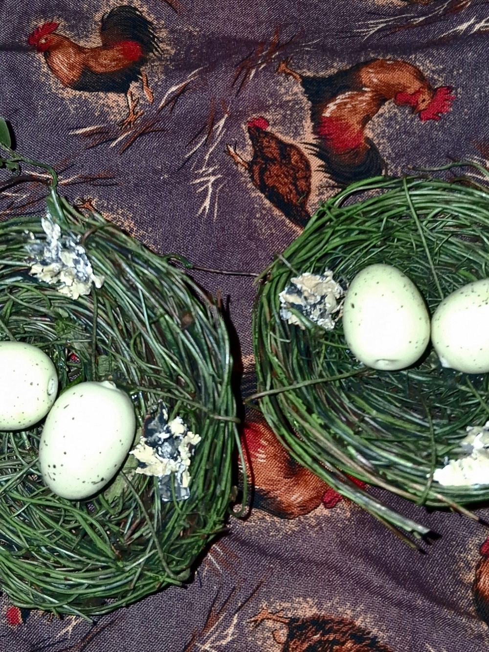Floral Nest With Plastic Eggs